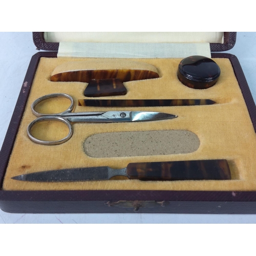 414 - Vanity set, manicure set and 2 set of Royal spoons