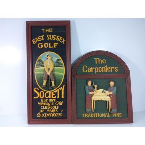 279 - Race horse picture and 2 wooden 3D pictures