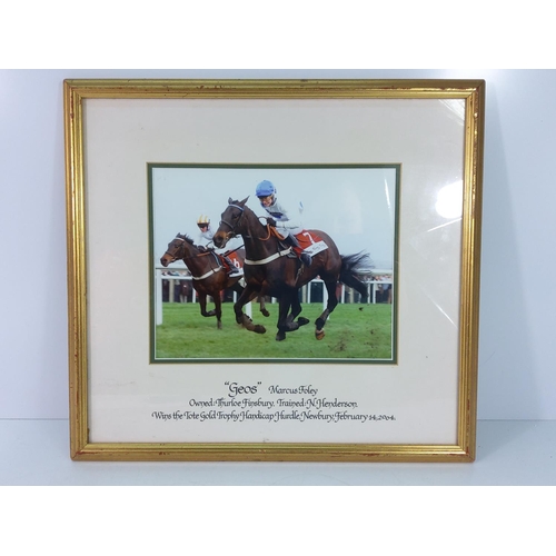 279 - Race horse picture and 2 wooden 3D pictures