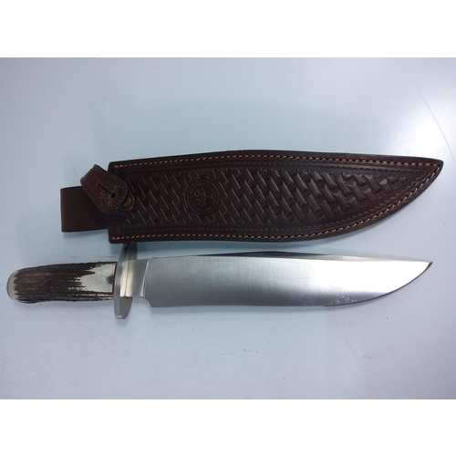 419 - A Boka treebrand horn handles sheath knife