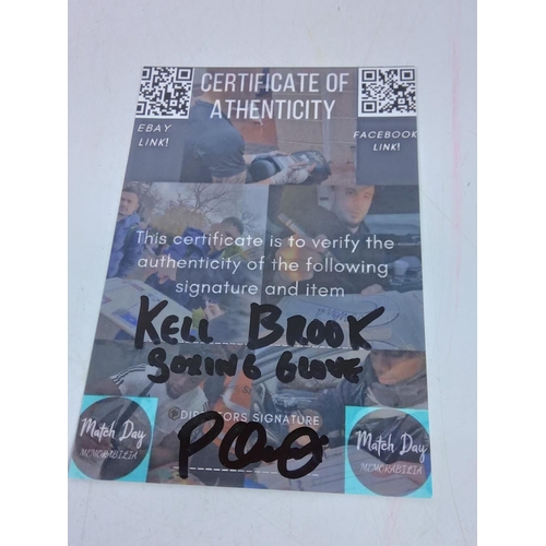 187 - Signed Kell Brook boxing glove with certificate