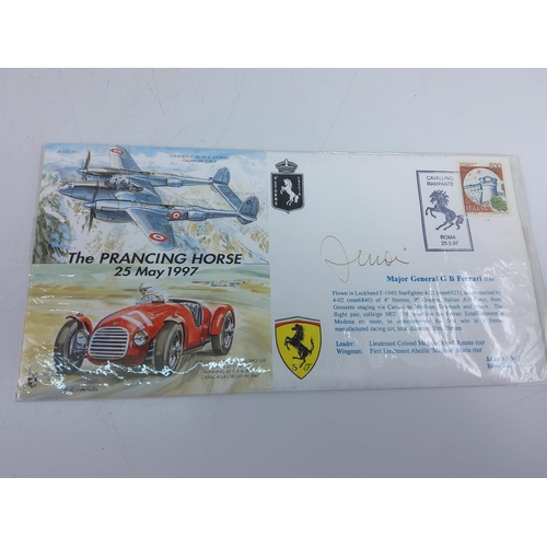 414 - Signed Limited Edition 'The Prancing Horse' 1997 First Day Cover (Ferrari family signature)