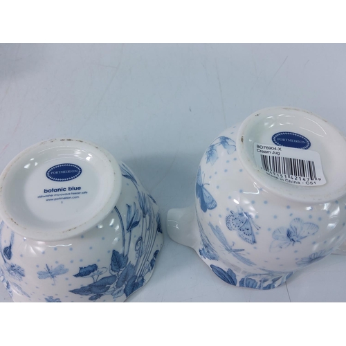 441 - Porcelain casket, cream jug and sugar bowl