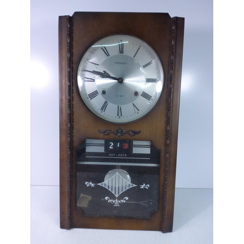 74 - 2 jewellery boxes and a wooden cased clock