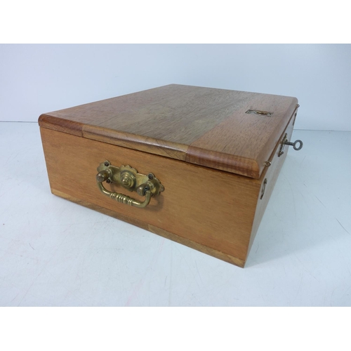 74 - 2 jewellery boxes and a wooden cased clock