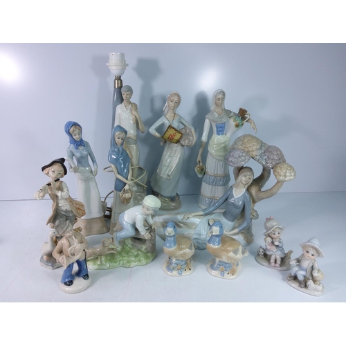 100 - Large box of lady and other figures, mainly Spanish