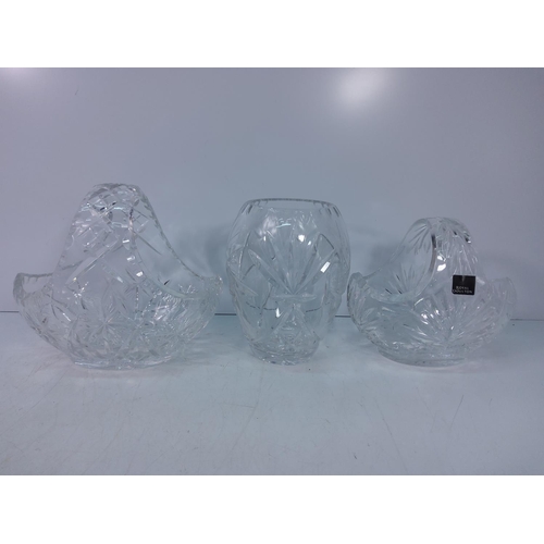 107 - 3 pieces of cut glass