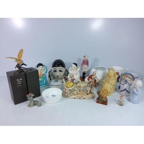 112 - Box of china, collectables and porcelain figures