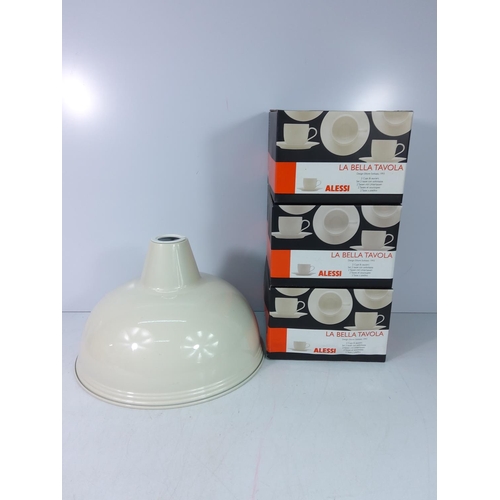 113 - Metal shade and boxed Elessi teaware