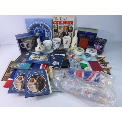 129 - 3 boxes of various sundries and Royal collectables