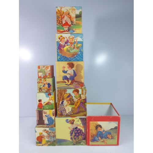 262 - Vintage stacking Nursery Rhyme boxes