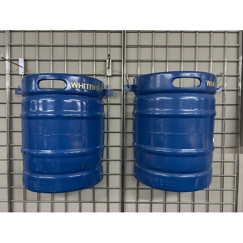 6 - Pair of blue display half barrels