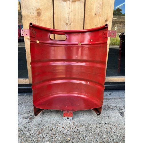 20 - Pair of red pub display half barrels