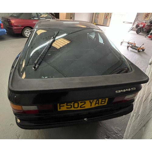 10 - Black Porsche 944 S with 16V Ventiler engine, 2.5L inline 4. The Registration is F502YAB, with 126,0... 