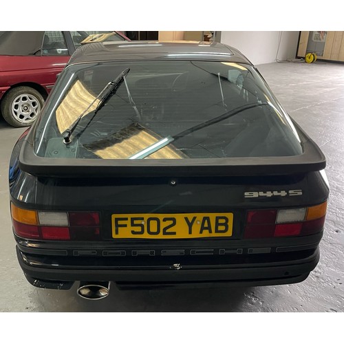 10 - Black Porsche 944 S with 16V Ventiler engine, 2.5L inline 4. The Registration is F502YAB, with 126,0... 