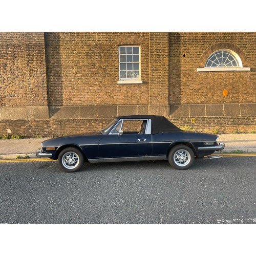 13 - 1971 dark blue Triumph Stag, registration: HDA 971J has only done 42,249 miles, 3L V8 engine, MOT an... 