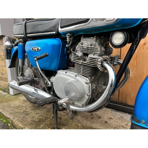 25 - Blue Honda CD 175 motorcycle, registration HKP 388N - First registered on 1st of April 1975, this be... 