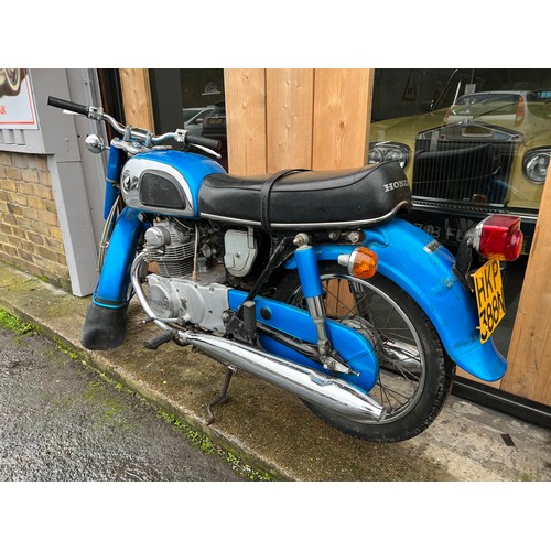 25 - Blue Honda CD 175 motorcycle, registration HKP 388N - First registered on 1st of April 1975, this be... 