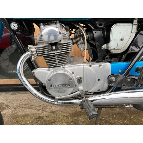 25 - Blue Honda CD 175 motorcycle, registration HKP 388N - First registered on 1st of April 1975, this be... 