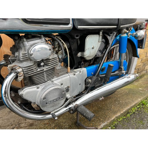 25 - Blue Honda CD 175 motorcycle, registration HKP 388N - First registered on 1st of April 1975, this be... 