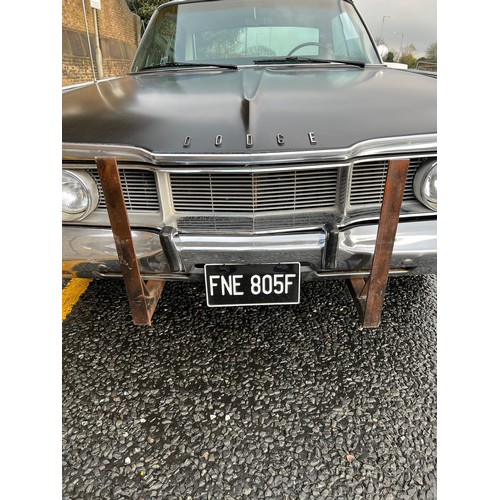 28 - 1968 Dodge Polara, painted in satin black with orange wheels, and matching orange rear tailgate deca... 