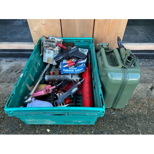 30 - Jerry can and selection of tools