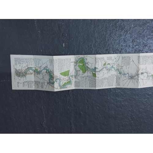 451 - 1927 Oarsman and Anglers Map of the River Thames from The Source to London Bridge, published by Edwa... 