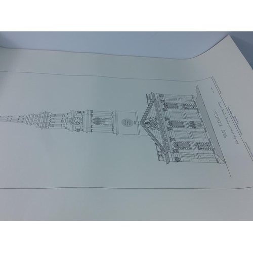 337 - 11 Architectural prints of Royal Albert Hall, Harrods and other famous SW London buildings, approx 8... 