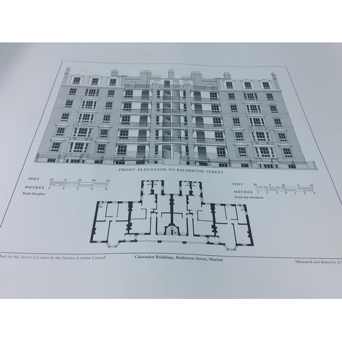 337 - 11 Architectural prints of Royal Albert Hall, Harrods and other famous SW London buildings, approx 8... 