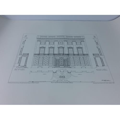 337 - 11 Architectural prints of Royal Albert Hall, Harrods and other famous SW London buildings, approx 8... 