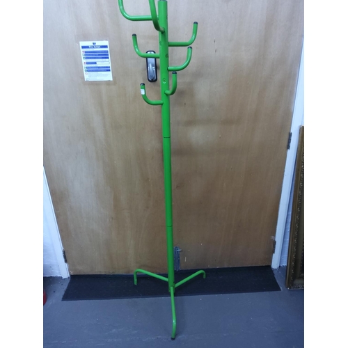 62 - Green metal 1970's Habitat cactus style hat and coat stand