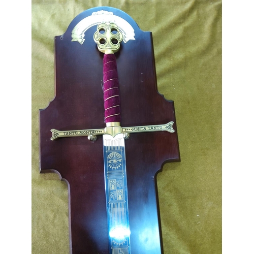 110 - Franklin Mint wooden mounted 'The Columbus Sword' approx 136cms