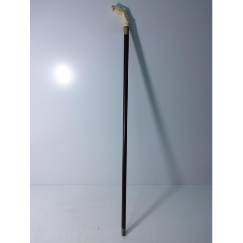 122 - Bone handled walking stick in the form of a horse