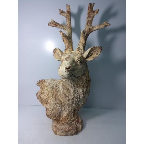 126 - Large terracotta figure of a stag, approx 79cms in height