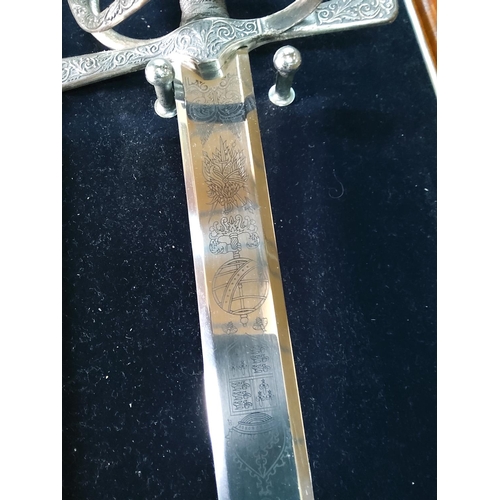 143 - Franklin Mint wooden mounted 'Sir Francis Drake' sword, approx 136cms