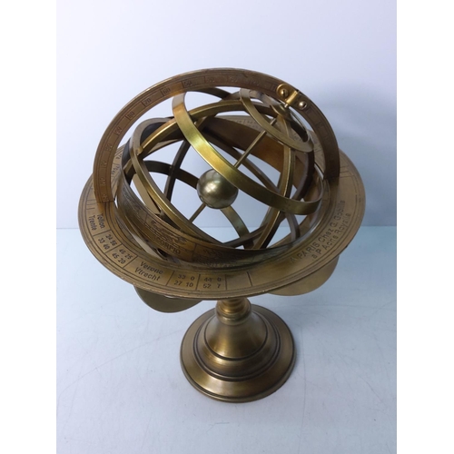 171 - Brass ornamental globe, 27cms in height