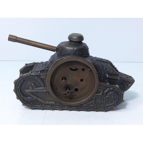 256 - Cast metal novelty tank clock