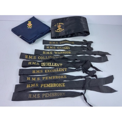 265 - Naval cap, ribbons, patches, badges etc