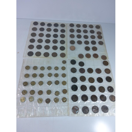 274 - Album of various copper coins and 3d bits