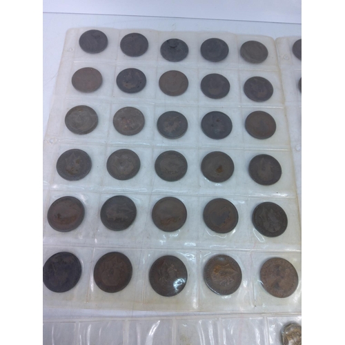 274 - Album of various copper coins and 3d bits