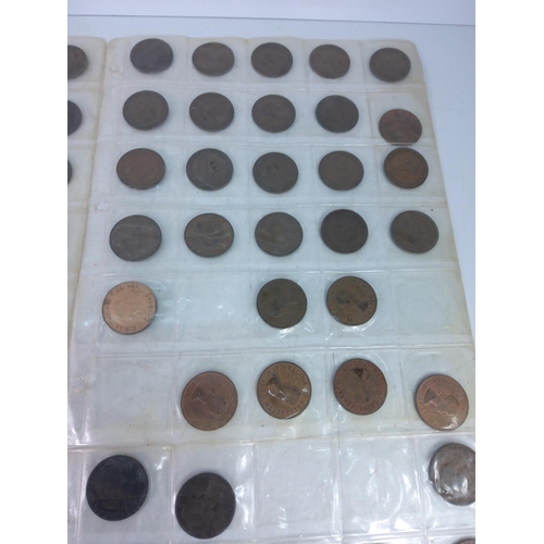 274 - Album of various copper coins and 3d bits