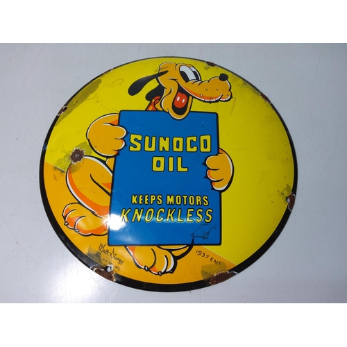 93 - Disney Sunoco oil enamel sign