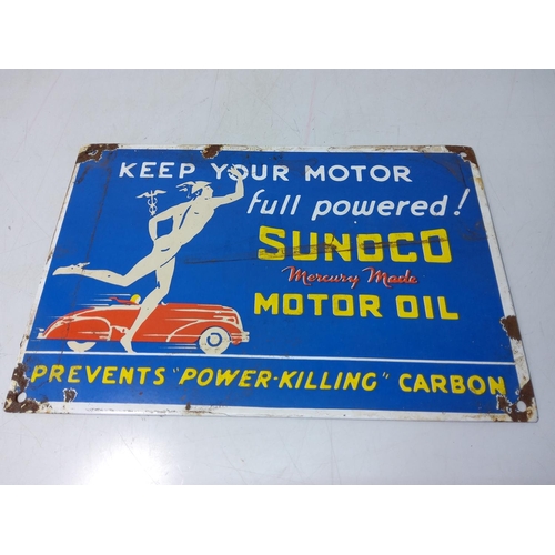 96 - Enamelled Sunoco oil sign