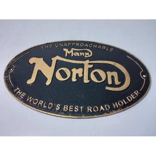 97 - Cast metal Norton sign