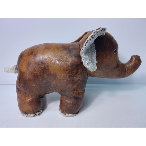 99A - Faux leather elephant doorstop