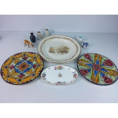 181 - Plates. candlesticks,parking sensor,jewellery box, 3 cookie jars etc