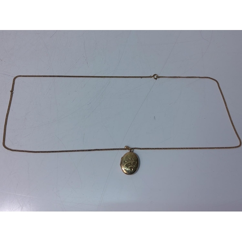 223 - 9ct gold locket on chain, 10g