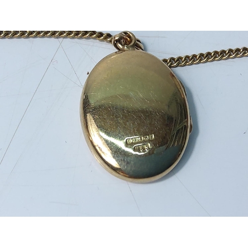 223 - 9ct gold locket on chain, 10g