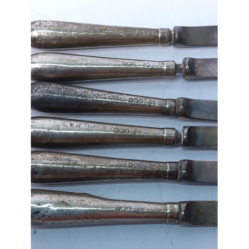 311 - 6 silver handled butter knives