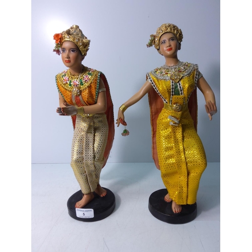 5 - 2 Persian lady figures in traditional dress, height of largest is 41cms